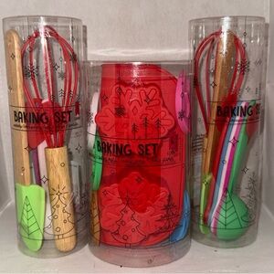 Holiday Baking Set with Red and Green Utensils Kids Utensils